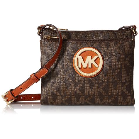 michael kors large fulton crossbody brown|michael kors fulton handbag.